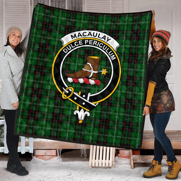 MacAulay of Lewis Tartan Quilt with Family Crest
