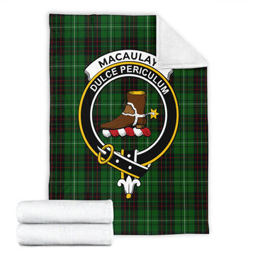 MacAulay of Lewis Tartan Blanket with Family Crest