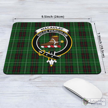 MacAulay of Lewis Tartan Mouse Pad with Family Crest