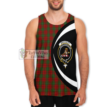 MacAuley Tartan Men's Tank Top with Family Crest Circle Style Men - Tartan Vibes Clothing
