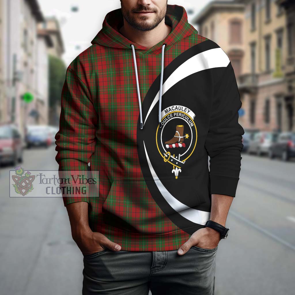 MacAuley Tartan Hoodie with Family Crest Circle Style Zip Hoodie - Tartan Vibes Clothing