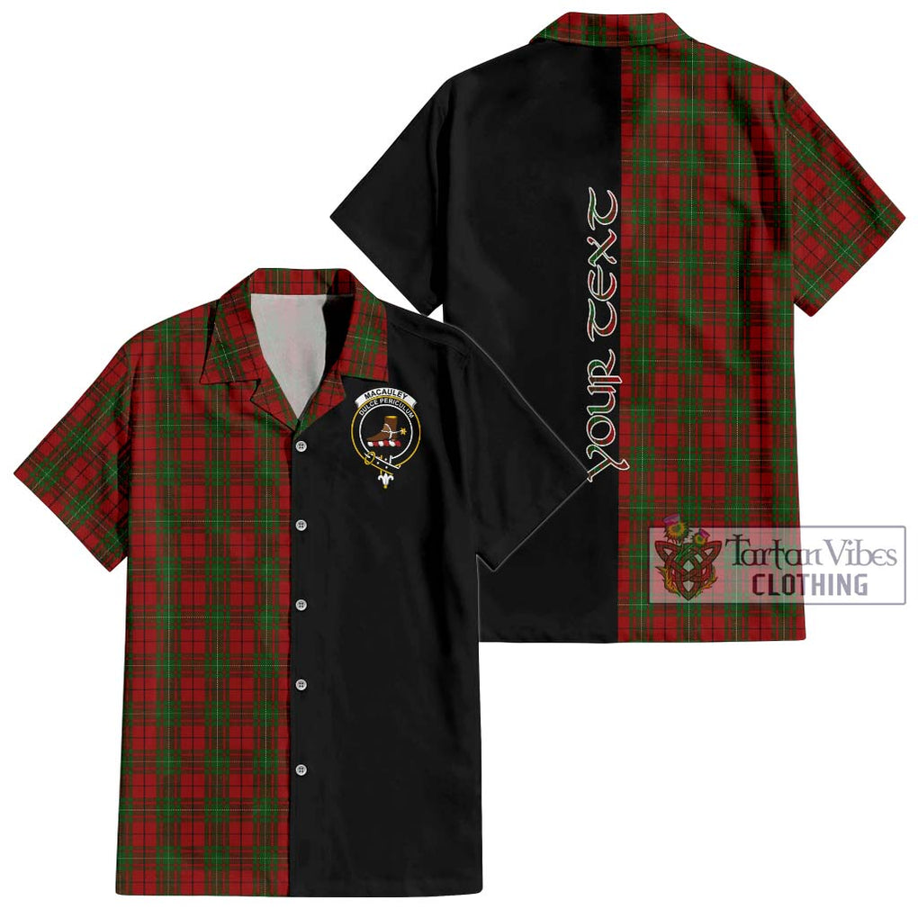 MacAuley Tartan Hawaiian Shirt with Family Crest and Half Of Me Style Kid - Tartan Vibes Clothing