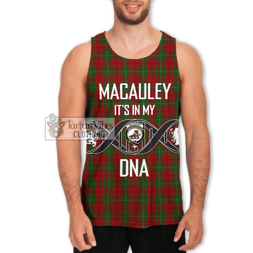 MacAuley Tartan Men's Tank Top with Family Crest DNA In Me Style Men - Tartan Vibes Clothing