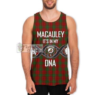 MacAuley Tartan Men's Tank Top with Family Crest DNA In Me Style Men - Tartan Vibes Clothing