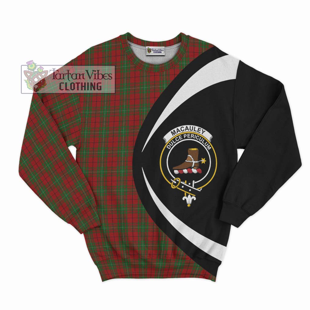 MacAuley Tartan Sweatshirt with Family Crest Circle Style Unisex - Tartan Vibes Clothing