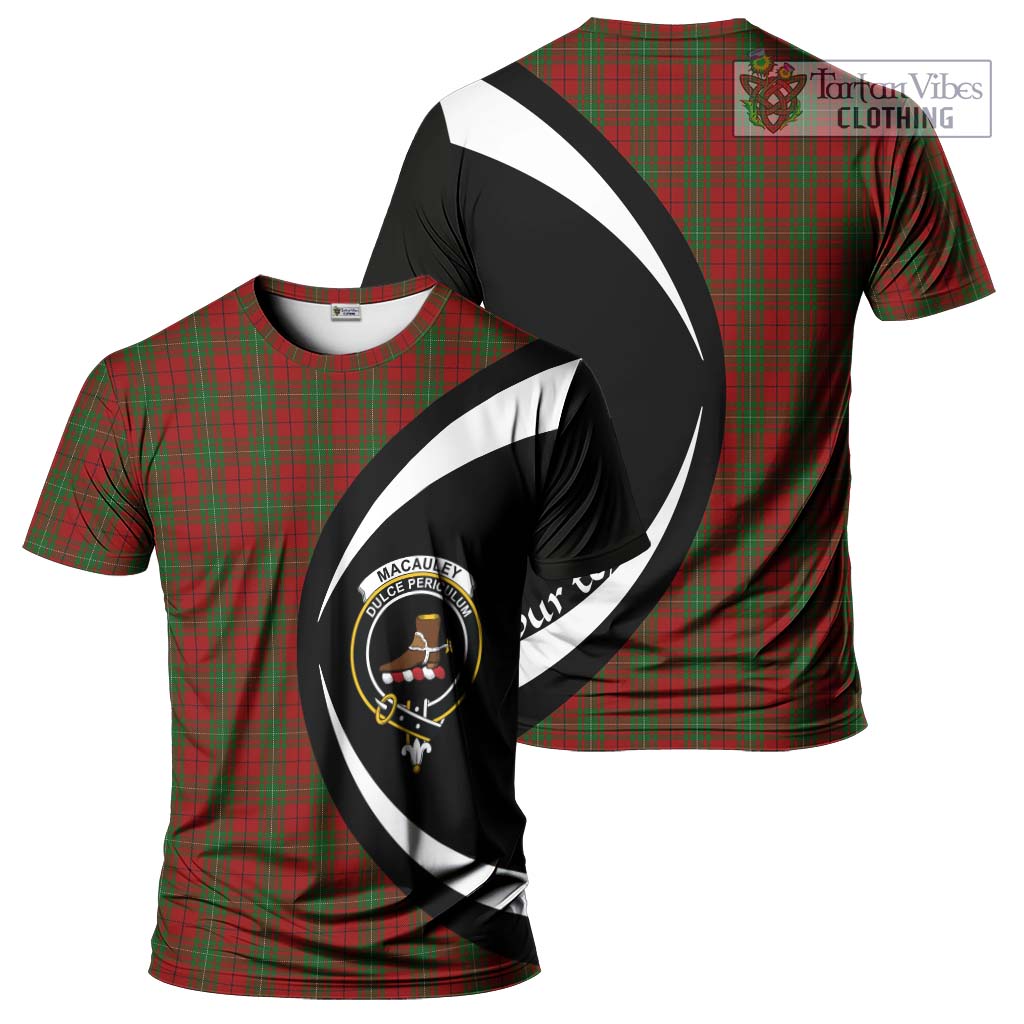 MacAuley Tartan T-Shirt with Family Crest Circle Style Kid's Shirt - Tartan Vibes Clothing