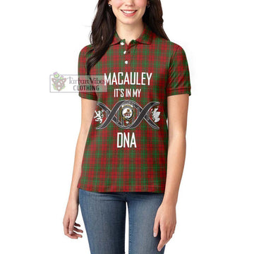 MacAuley Tartan Women's Polo Shirt with Family Crest DNA In Me Style Women - Tartan Vibes Clothing