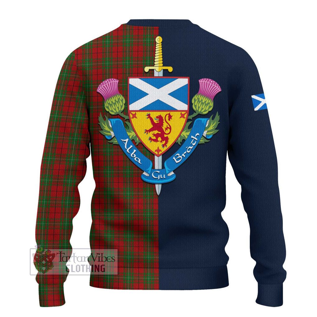 MacAuley Tartan Ugly Sweater Alba with Scottish Lion Royal Arm Half Style - Tartan Vibes Clothing