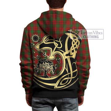 MacAuley Tartan Hoodie with Family Crest Celtic Wolf Style - Tartan Vibes Clothing