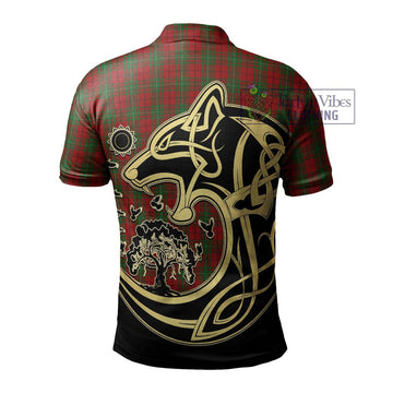 MacAuley Tartan Polo Shirt with Family Crest Celtic Wolf Style - Tartan Vibes Clothing