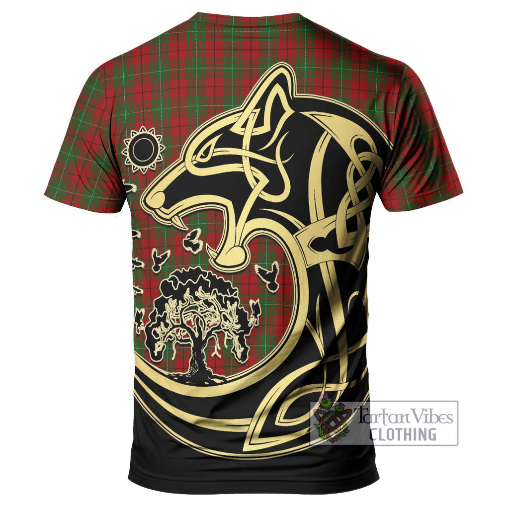 MacAuley Tartan T-Shirt with Family Crest Celtic Wolf Style - Tartan Vibes Clothing