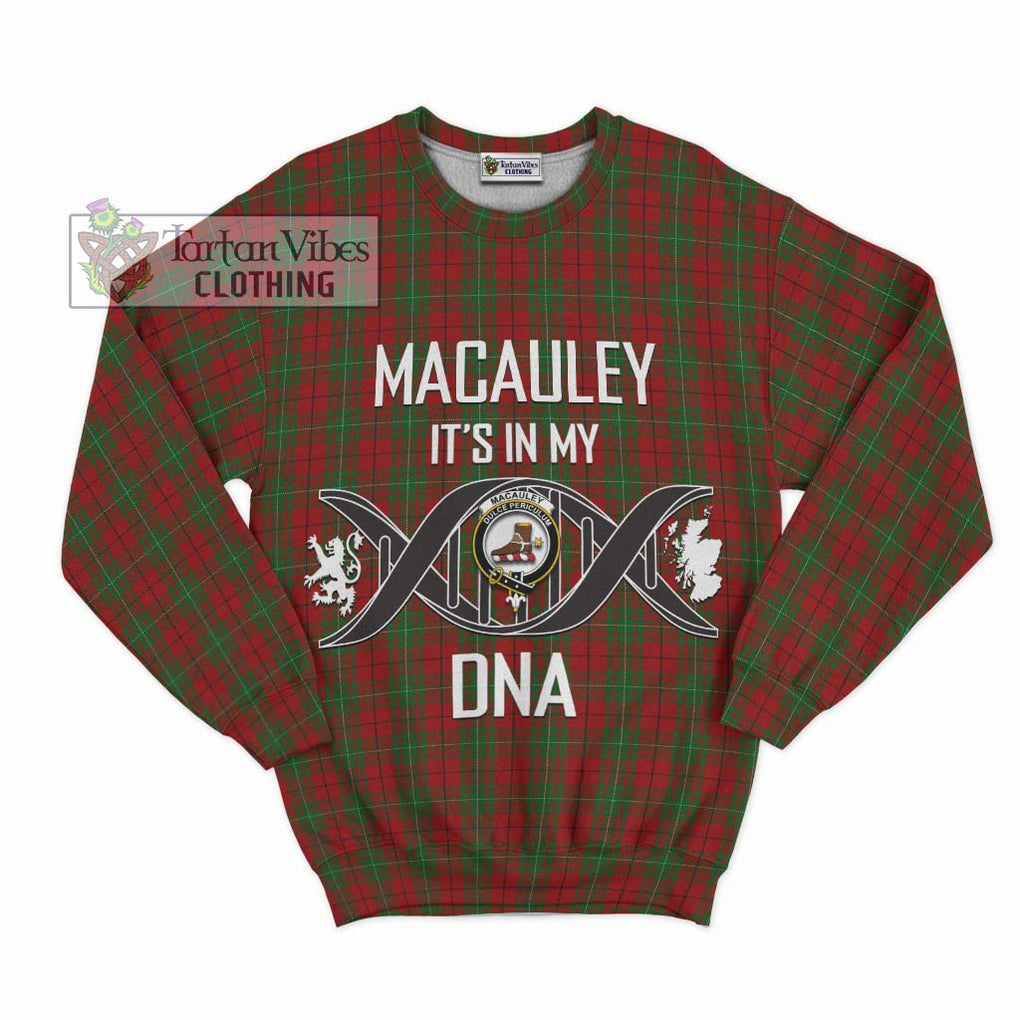 MacAuley Tartan Sweatshirt with Family Crest DNA In Me Style - Tartan Vibes Clothing