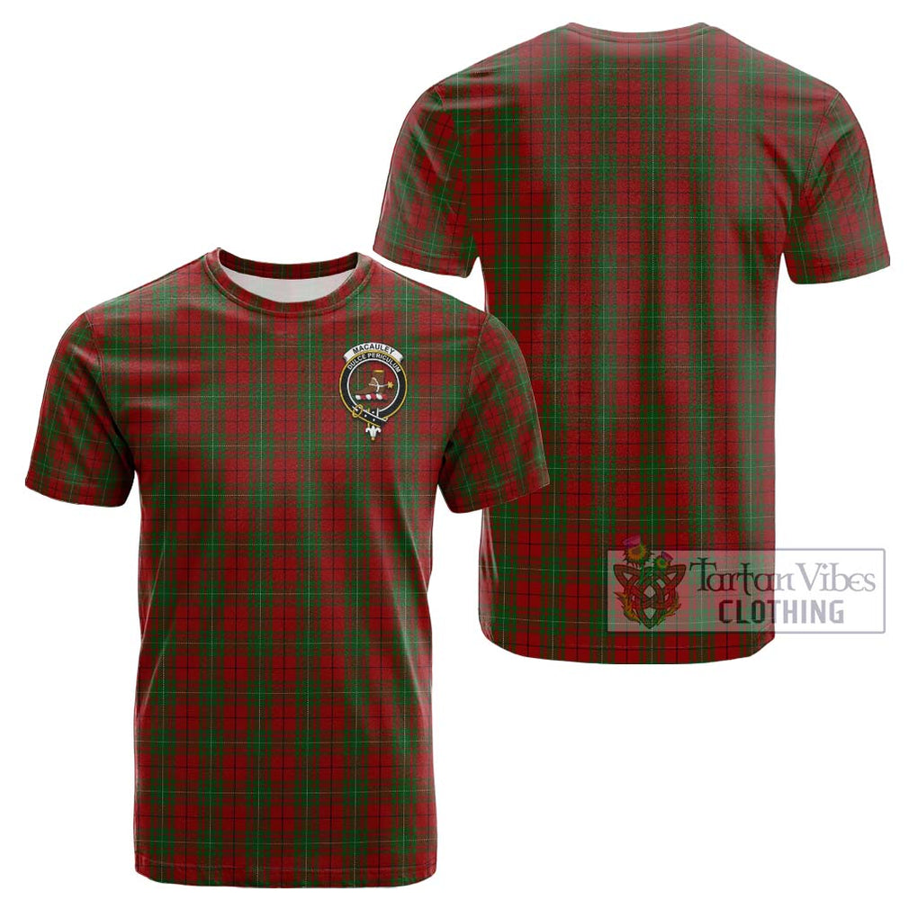 MacAuley Tartan Cotton T-Shirt with Family Crest - Tartan Vibes Clothing