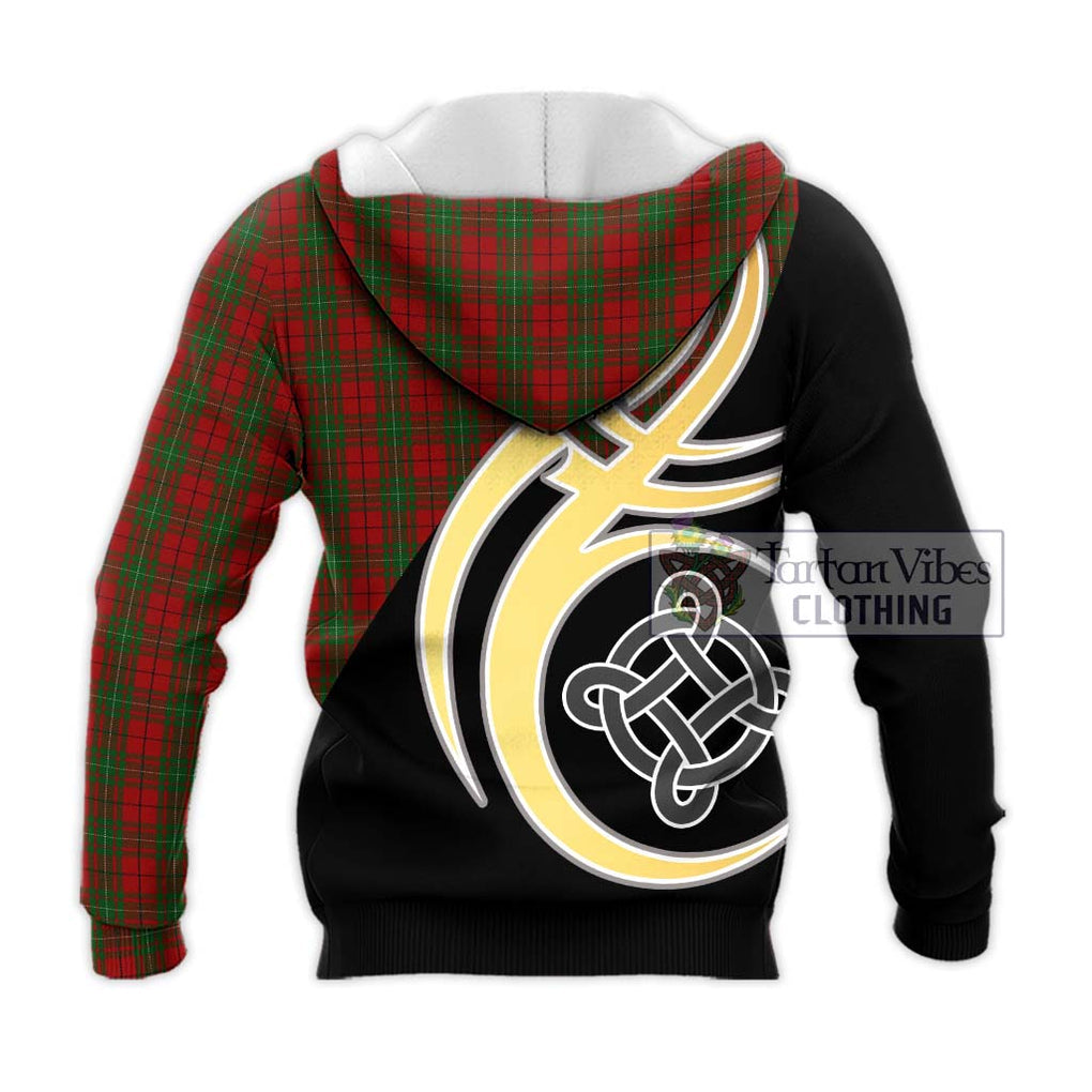 MacAuley Tartan Knitted Hoodie with Family Crest and Celtic Symbol Style - Tartan Vibes Clothing