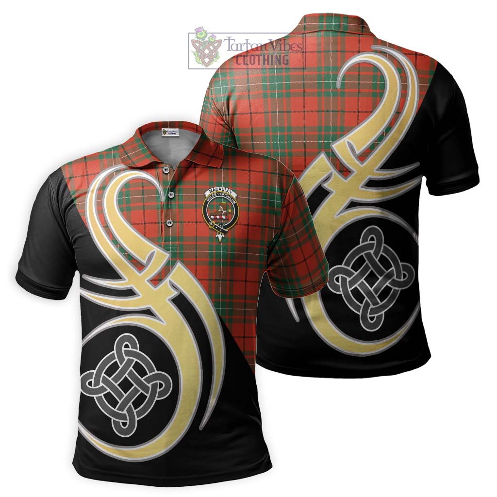MacAuley Ancient Tartan Polo Shirt with Family Crest and Celtic Symbol Style Kid - Tartan Vibes Clothing
