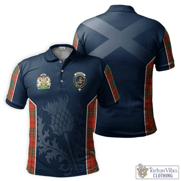 MacAuley Ancient Tartan Men's Polo Shirt with Family Crest and Scottish Thistle Vibes Sport Style Kid - Tartan Vibes Clothing