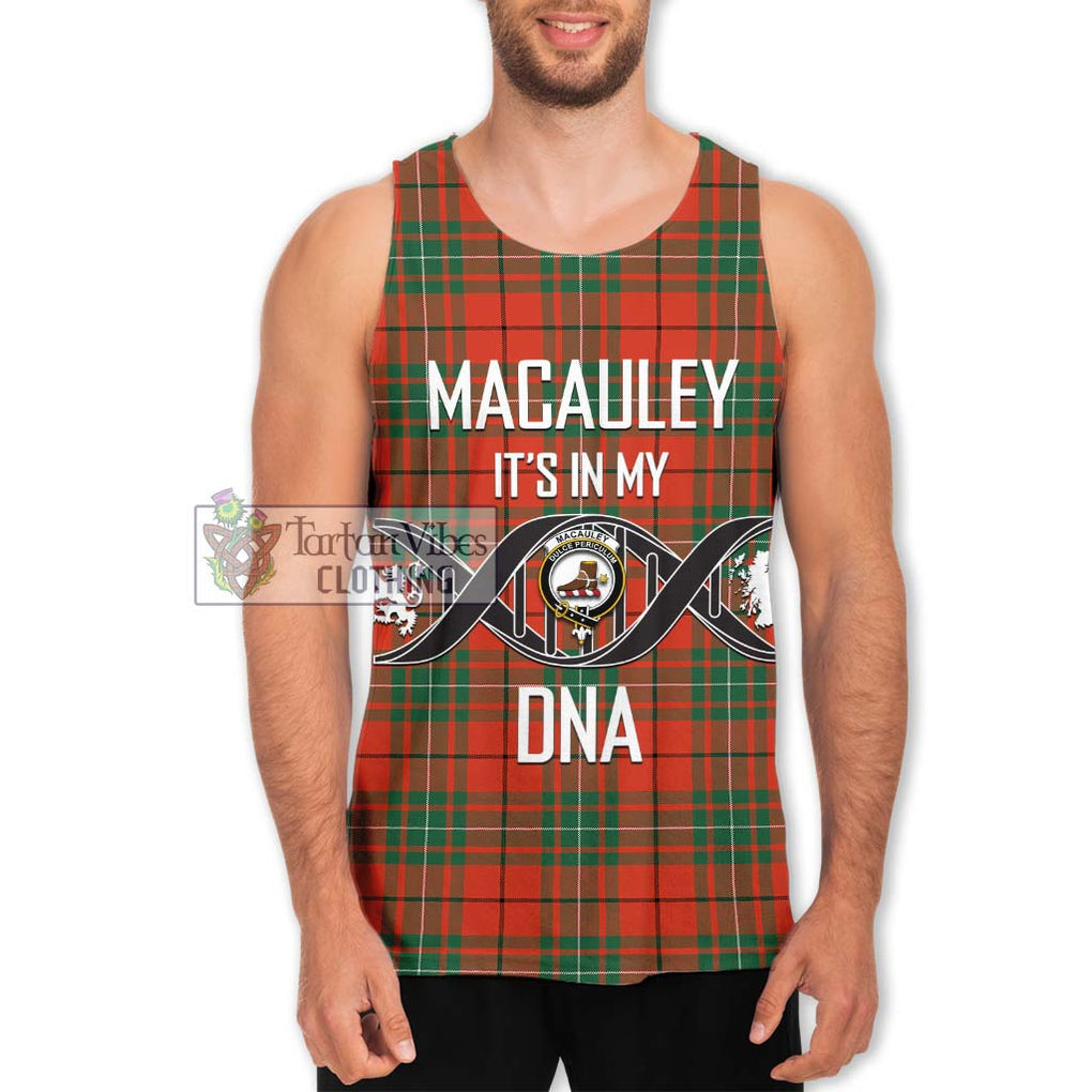 MacAuley Ancient Tartan Men's Tank Top with Family Crest DNA In Me Style Men - Tartan Vibes Clothing