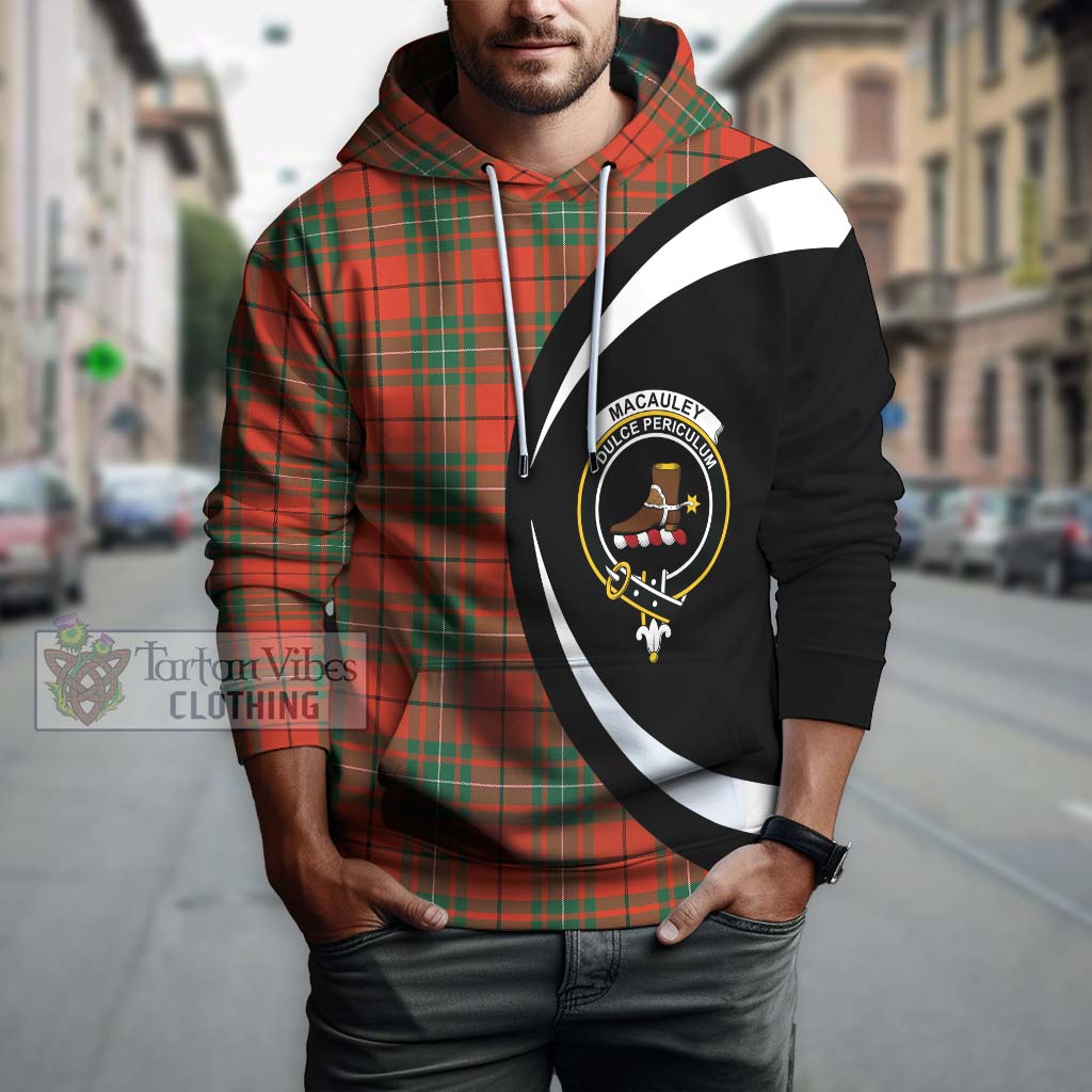 MacAuley Ancient Tartan Hoodie with Family Crest Circle Style Zip Hoodie - Tartan Vibes Clothing