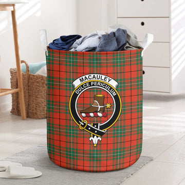 MacAuley Ancient Tartan Laundry Basket with Family Crest One Size - Tartan Vibes Clothing