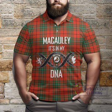 MacAuley Ancient Tartan Polo Shirt with Family Crest DNA In Me Style Kid - Tartan Vibes Clothing
