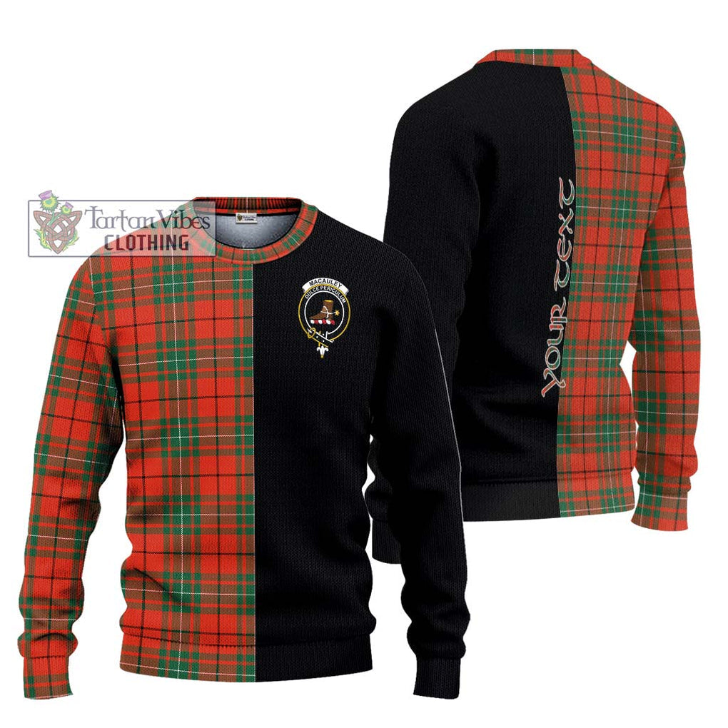 MacAuley Ancient Tartan Ugly Sweater with Family Crest and Half Of Me Style Unisex - Tartan Vibes Clothing