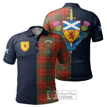 MacAuley Ancient Tartan Polo Shirt Alba with Scottish Lion Royal Arm Half Style Kid - Tartan Vibes Clothing