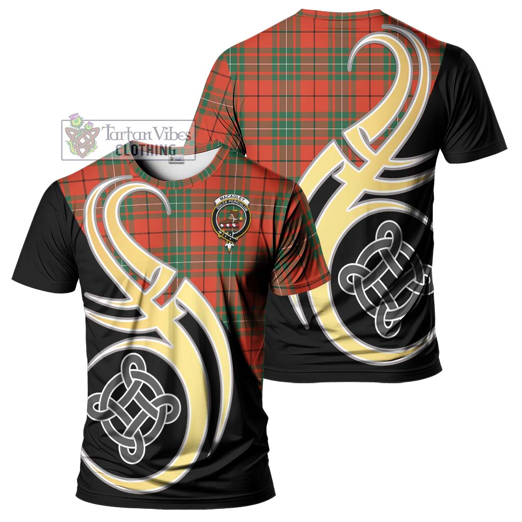 MacAuley Ancient Tartan T-Shirt with Family Crest and Celtic Symbol Style Kid's Shirt - Tartan Vibes Clothing