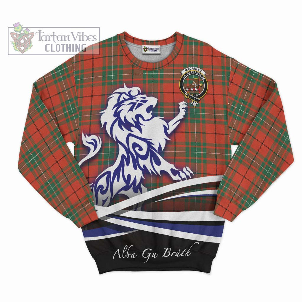 MacAuley Ancient Tartan Sweatshirt with Alba Gu Brath Regal Lion Emblem - Tartan Vibes Clothing