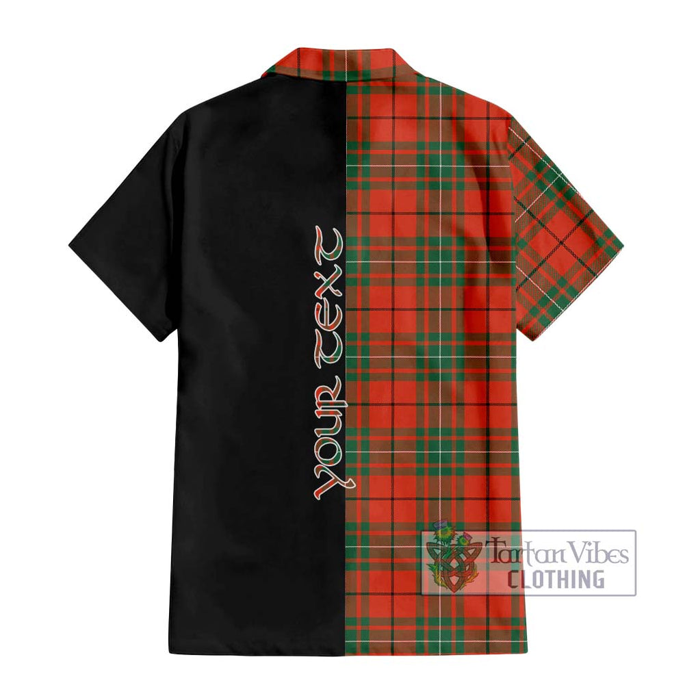 MacAuley Ancient Tartan Hawaiian Shirt with Family Crest and Half Of Me Style - Tartan Vibes Clothing