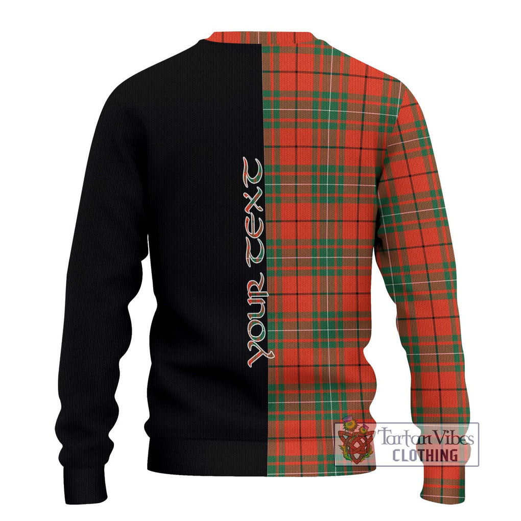 MacAuley Ancient Tartan Ugly Sweater with Family Crest and Half Of Me Style - Tartan Vibes Clothing