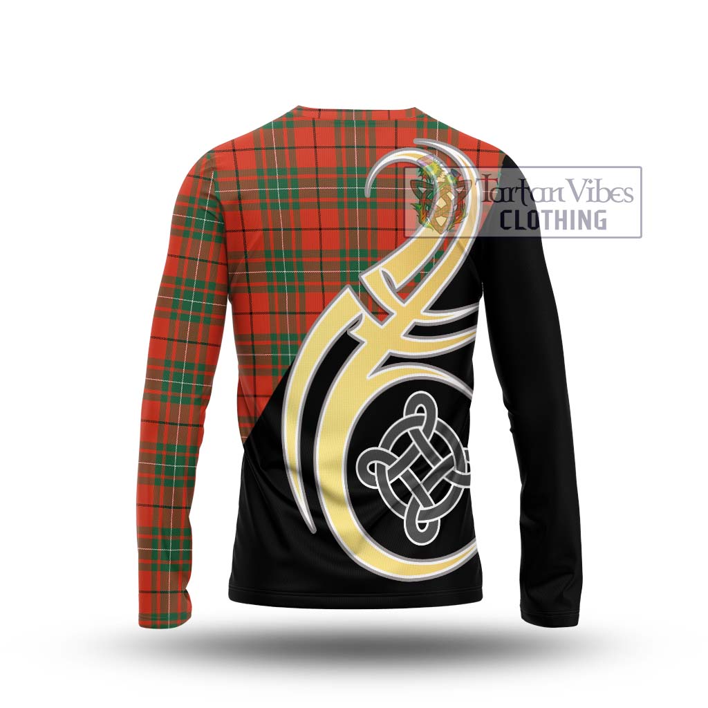 MacAuley Ancient Tartan Long Sleeve T-Shirt with Family Crest and Celtic Symbol Style - Tartan Vibes Clothing