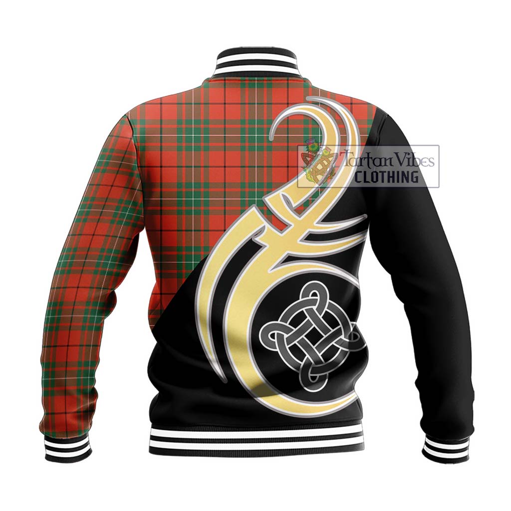 MacAuley Ancient Tartan Baseball Jacket with Family Crest and Celtic Symbol Style - Tartan Vibes Clothing