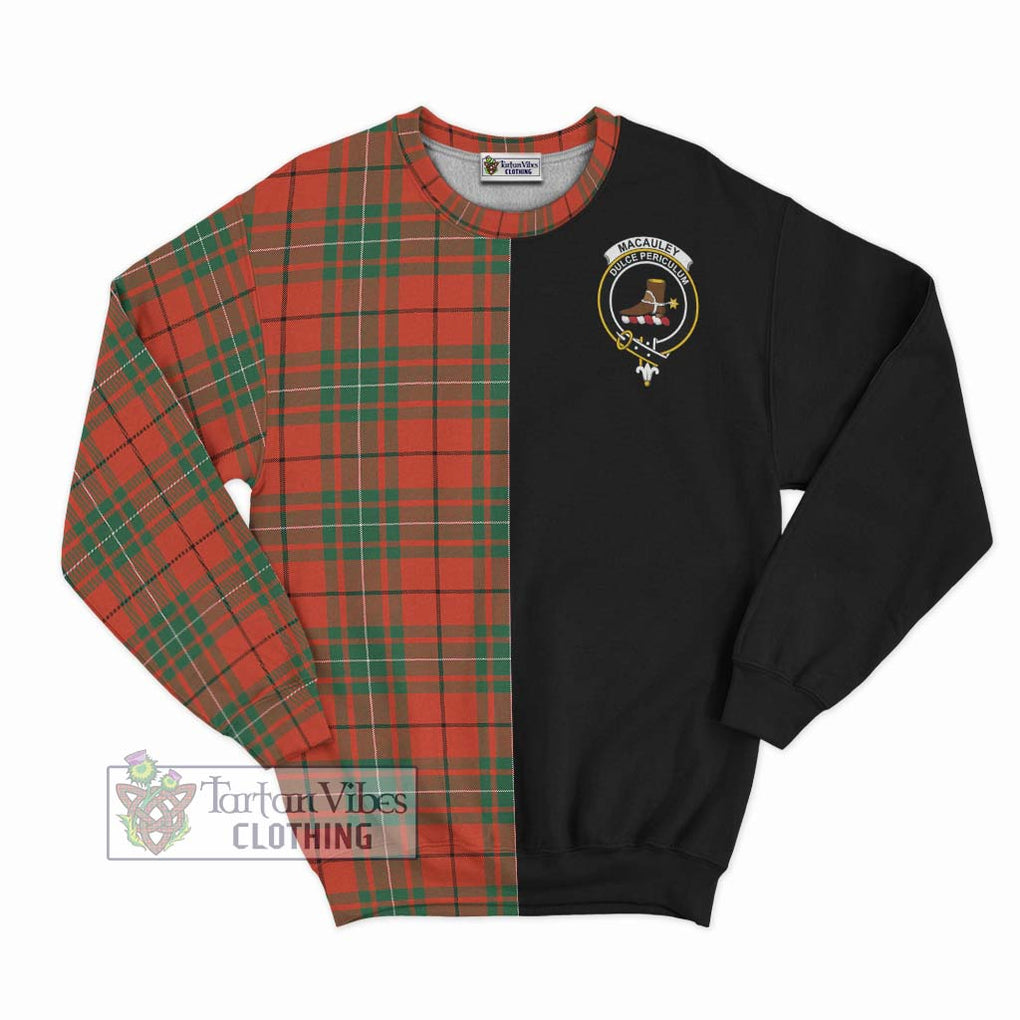 MacAuley Ancient Tartan Sweatshirt with Family Crest and Half Of Me Style - Tartan Vibes Clothing