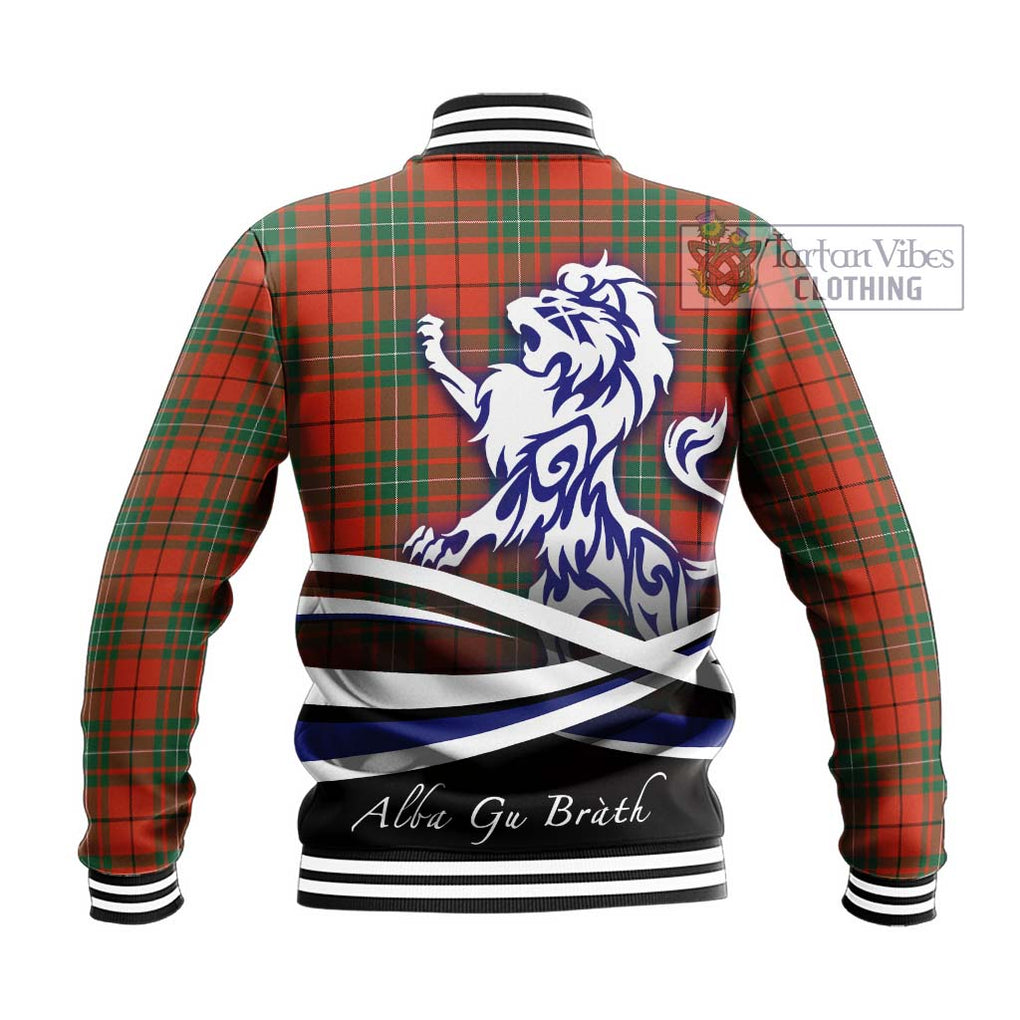 MacAuley Ancient Tartan Baseball Jacket with Alba Gu Brath Regal Lion Emblem - Tartan Vibes Clothing