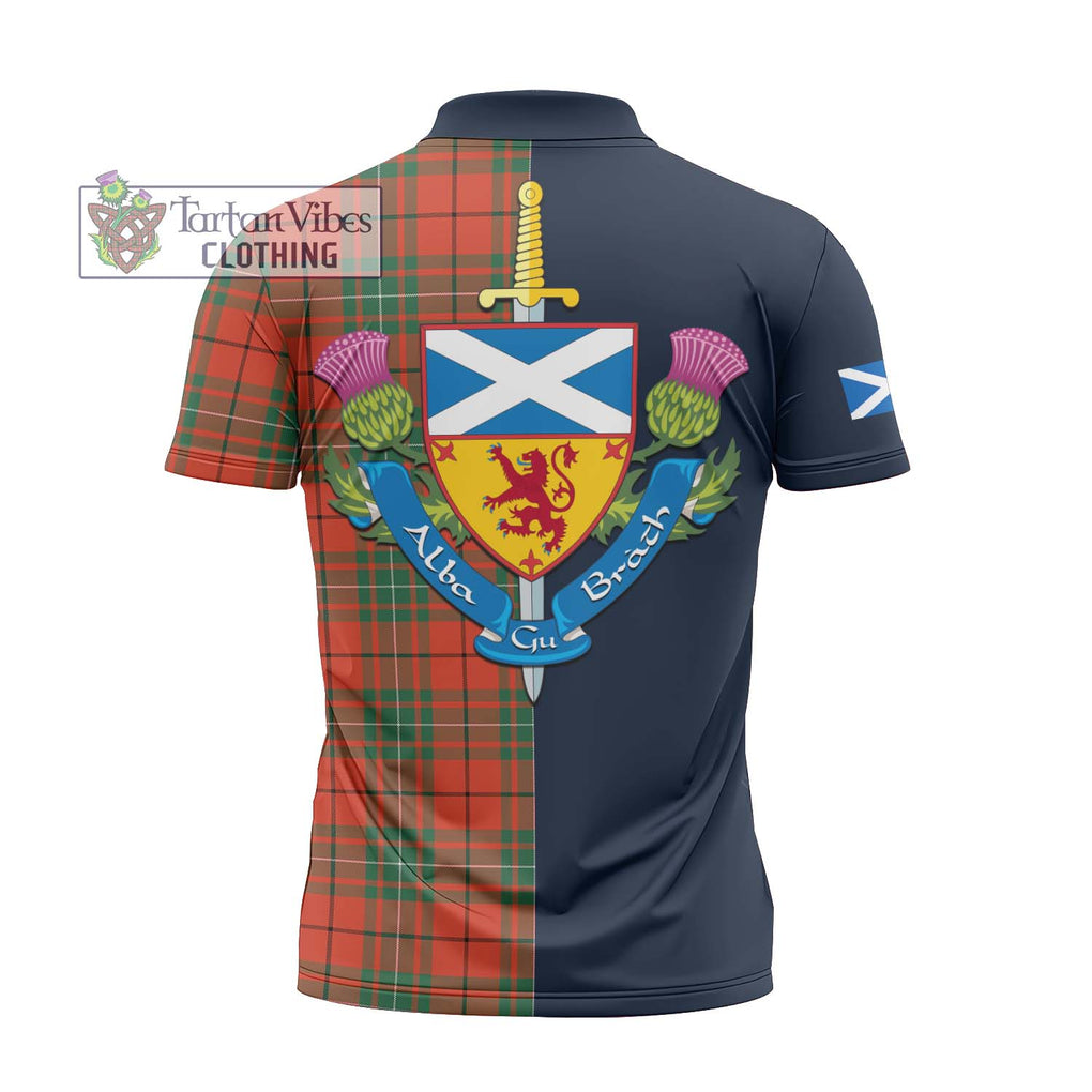 MacAuley Ancient Tartan Zipper Polo Shirt Alba with Scottish Lion Royal Arm Half Style - Tartan Vibes Clothing