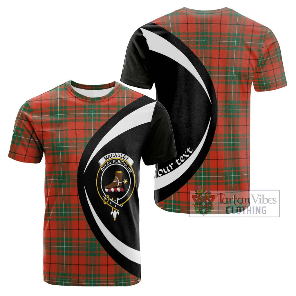 MacAuley Ancient Tartan Cotton T-shirt with Family Crest Circle Style Kid's Shirt - Tartan Vibes Clothing