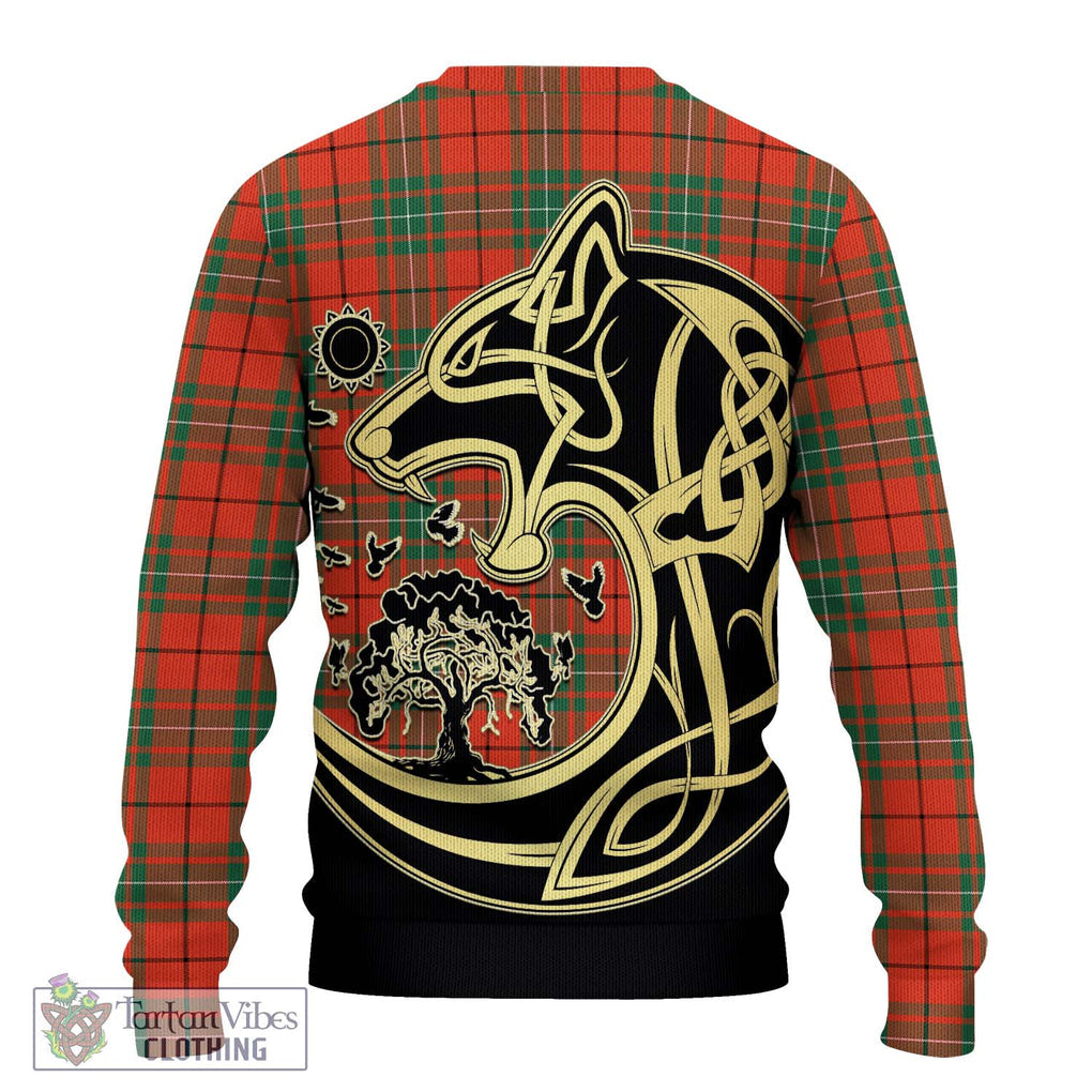 MacAuley Ancient Tartan Ugly Sweater with Family Crest Celtic Wolf Style - Tartan Vibes Clothing