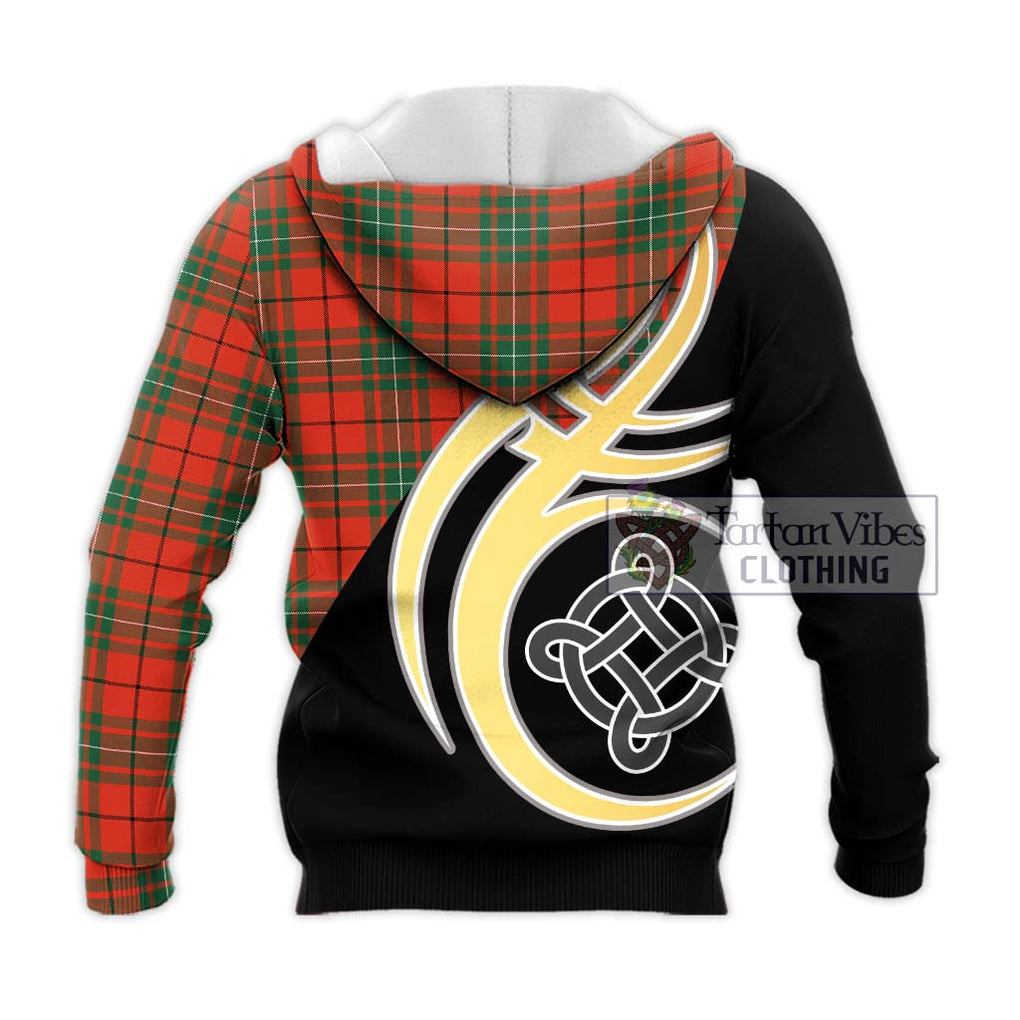 MacAuley Ancient Tartan Knitted Hoodie with Family Crest and Celtic Symbol Style - Tartan Vibes Clothing