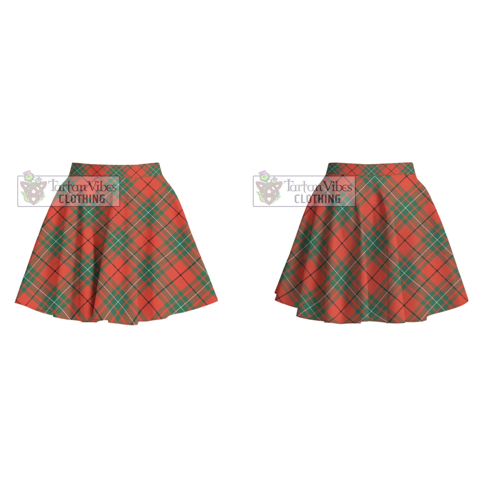 MacAuley Ancient Tartan Women's Plated Mini Skirt Cross Style - Tartan Vibes Clothing