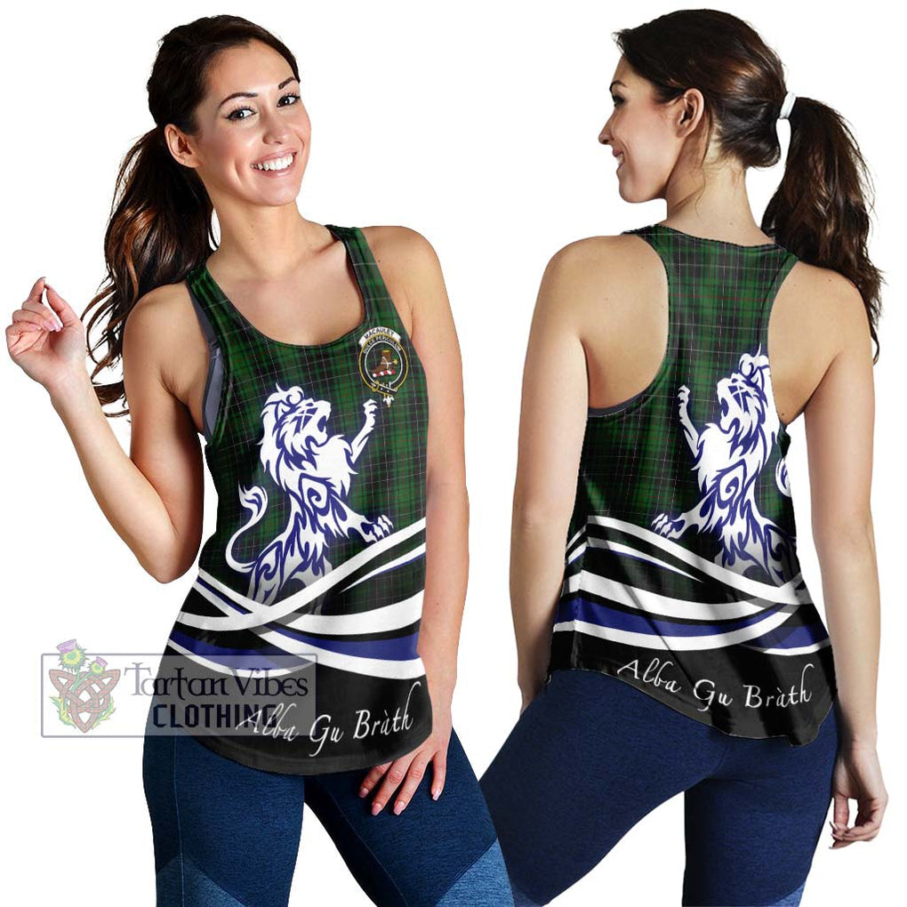 MacAuley Hunting Tartan Women's Racerback Tanks with Alba Gu Brath Regal Lion Emblem 4XL - Tartan Vibes Clothing