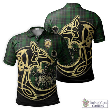 MacAuley Hunting Tartan Polo Shirt with Family Crest Celtic Wolf Style Kid - Tartan Vibes Clothing