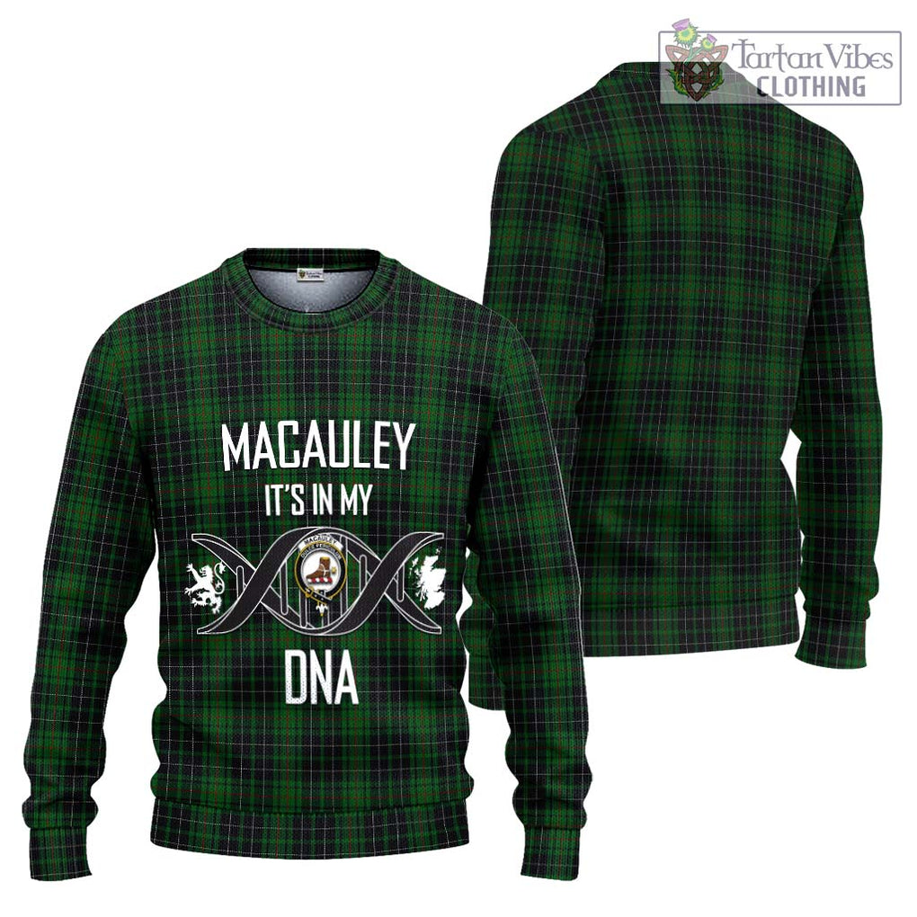 MacAuley Hunting Tartan Ugly Sweater with Family Crest DNA In Me Style Unisex - Tartan Vibes Clothing
