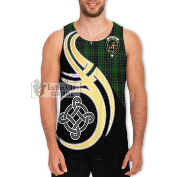 MacAuley Hunting Tartan Men's Tank Top with Family Crest and Celtic Symbol Style Men - Tartan Vibes Clothing