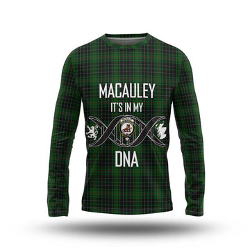 MacAuley Hunting Tartan Long Sleeve T-Shirt with Family Crest DNA In Me Style Unisex - Tartan Vibes Clothing
