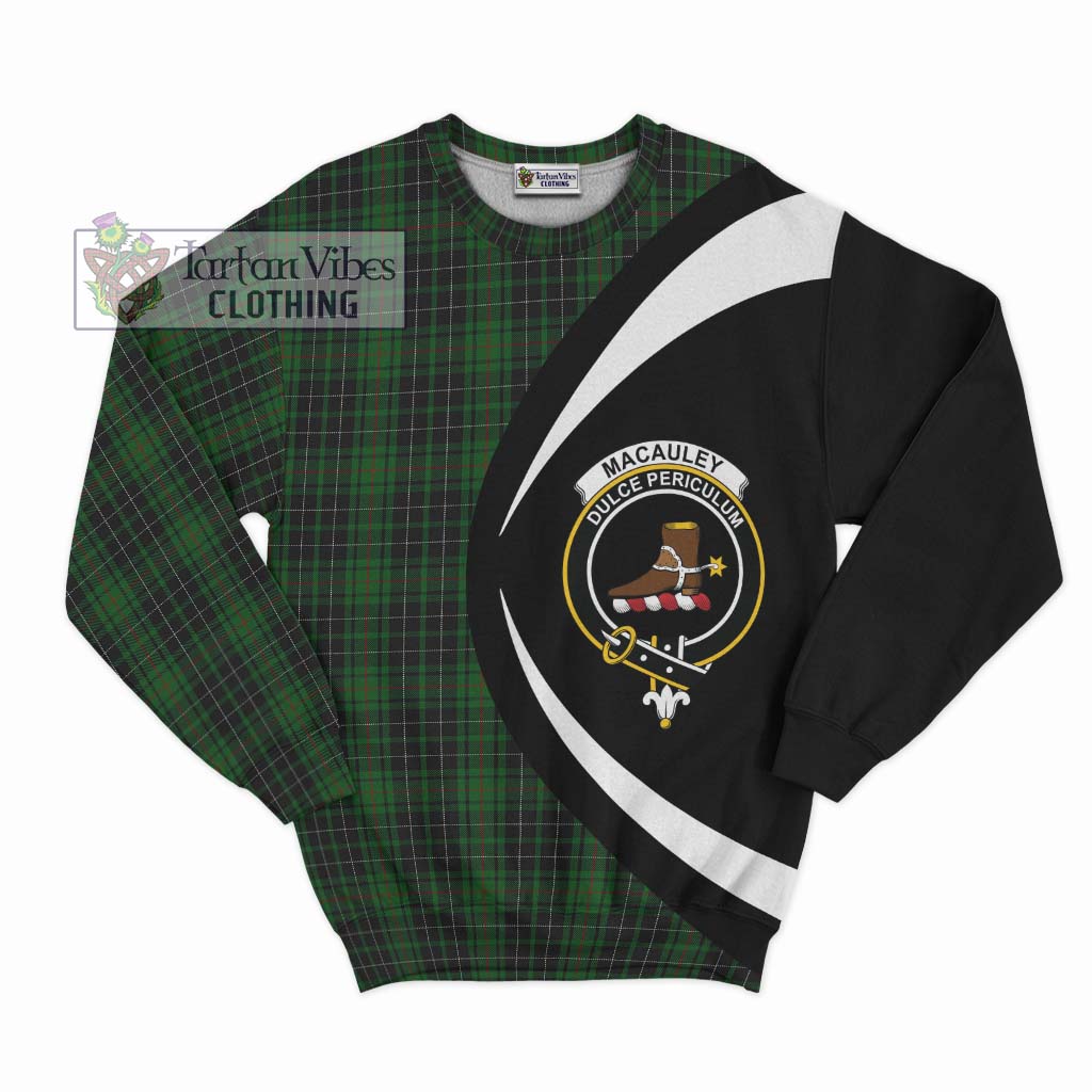 MacAuley Hunting Tartan Sweatshirt with Family Crest Circle Style Unisex - Tartan Vibes Clothing