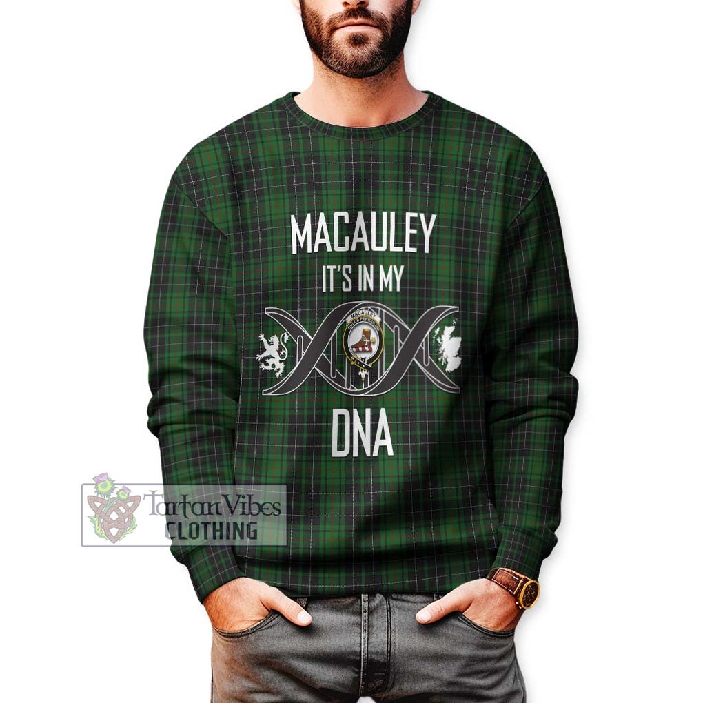 MacAuley Hunting Tartan Sweatshirt with Family Crest DNA In Me Style Unisex - Tartan Vibes Clothing
