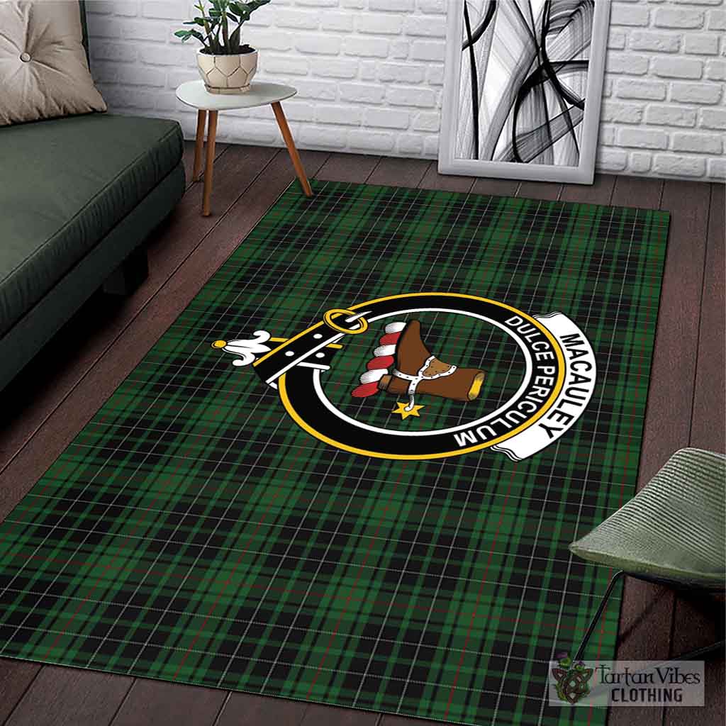 MacAuley Hunting Tartan Area Rug with Family Crest L 59*86 inch (150x220 cm) - Tartan Vibes Clothing
