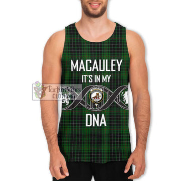 MacAuley Hunting Tartan Men's Tank Top with Family Crest DNA In Me Style Men - Tartan Vibes Clothing