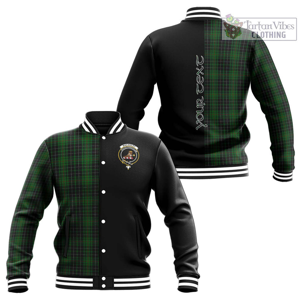 MacAuley Hunting Tartan Baseball Jacket with Family Crest and Half Of Me Style Unisex - Tartan Vibes Clothing