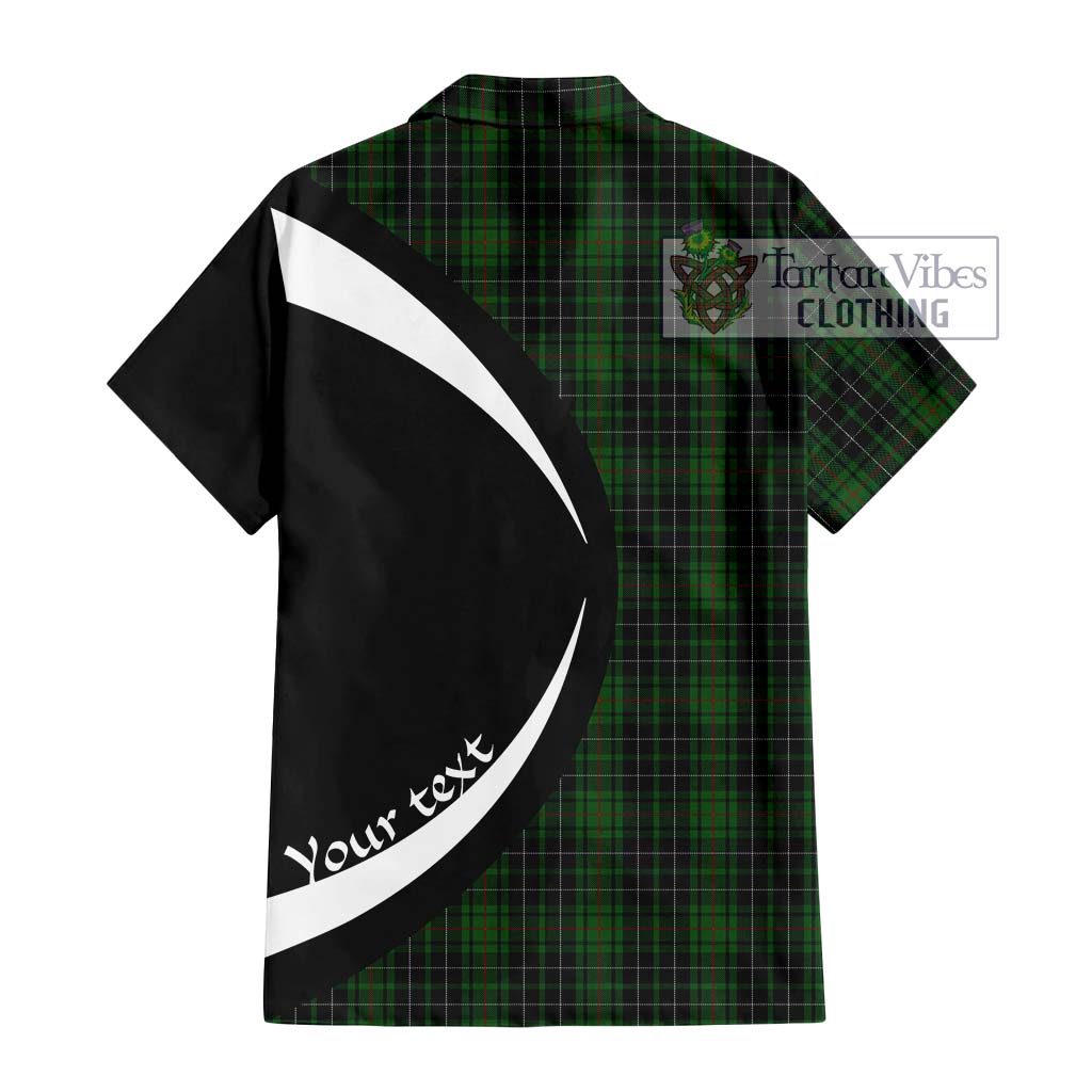 MacAuley Hunting Tartan Hawaiian Shirt with Family Crest Circle Style - Tartan Vibes Clothing